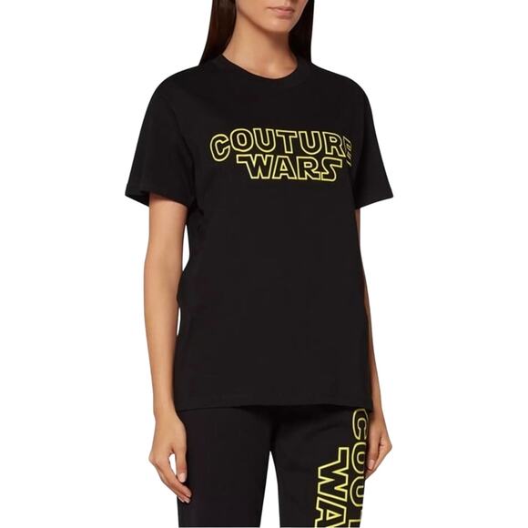 Moschino Jeremy Scott Couture Wars Black Short Sleeve Tee TShirt Top